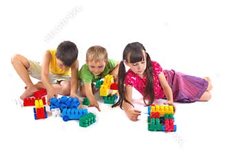 Children Playing With Blocks
