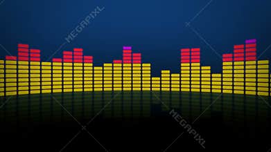 3d blue level equalizer