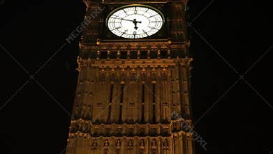 Big Ben, close up, at night