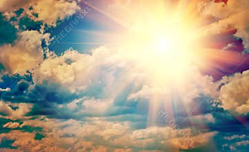 view on beautiful sun in blue cloudy sky instagram stile instagram stile