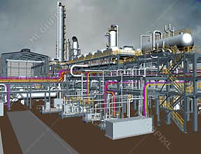 Oil & Gas plant 3D model design