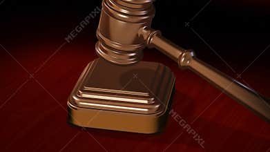 Gavel pounded on block