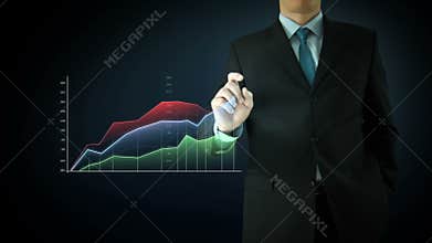 Businessman interactivity Touch screen