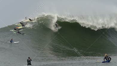 Big Wave Surfer Kyle Thiermann Surfing Mavericks California