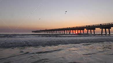 Jacksonville Beach Florida Pier Sunrise 8x Speed