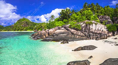 Emerald beaches of Seychelles