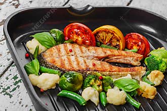 Grilled salmon