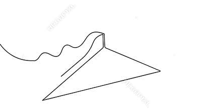One line drawing clothes hangers minimalist style clean simple 4k animation video