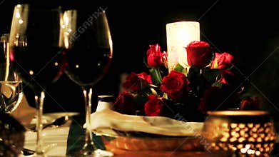 Shot of candlelight dinner at Hotel Amar Villas, Agra, Uttar Pradesh, India