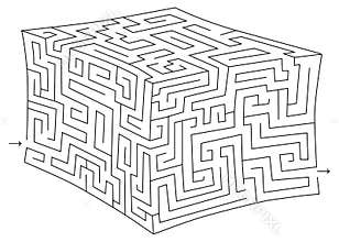 Vector 3d cube maze (labyrinth)