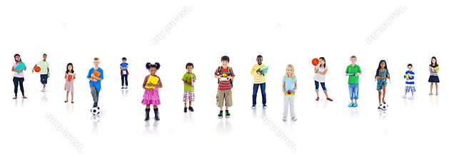 Group of Children Going to School