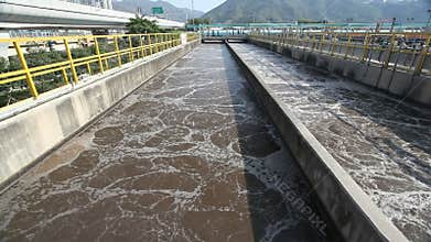 Aeration tank in a sewage treatment plant