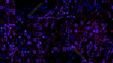 Colorful Pixel Dots Digital Electronic Background Loop. Black background
