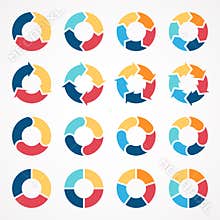 Circle arrows infographic diagram 3, 4, 5, 6