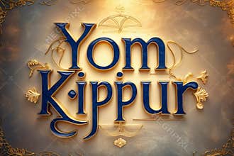 Banner poster greeting card Yom Kippur holy day in Judaism fasting and repentance AI Generative