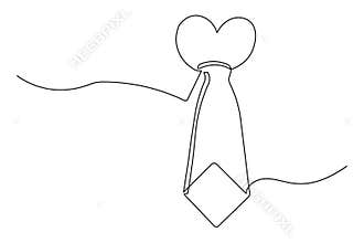 Mens fashion tie continuous outline drawing simple style clothing