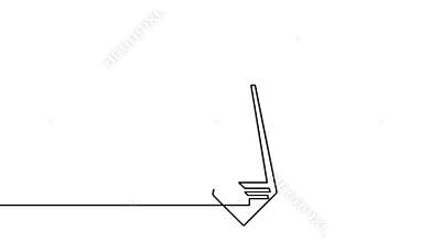 Minimalist tie continuous line drawing icon loop animation