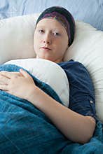Teenage girl suffering from leukemia