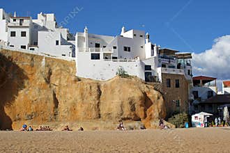 House in the rock, Algarve coast, Albufeira, Portugal