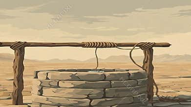 Ancient Desert Well for Historical Storytelling and Islamic Culture