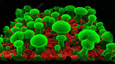 Bacteria Biofilm Dual Species Interaction Fluorescence