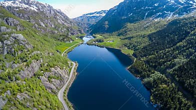 Aerial footage Beautiful Nature Norway