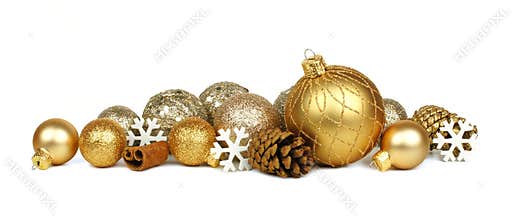 Gold Christmas ornament border