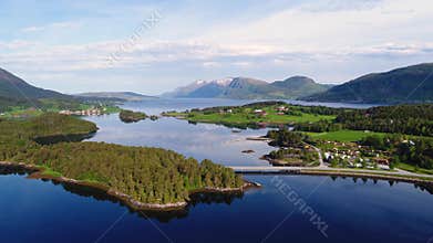 Aerial footage Beautiful Nature Norway