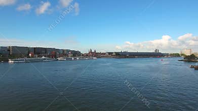 City aerial view over Amsterdam