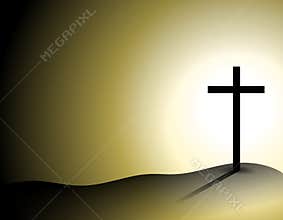 Cross on Hill With Shadows