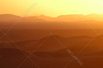 Sunset over the Sahara Desert