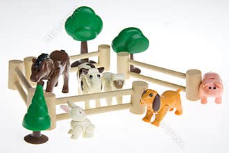 Plastic toy farm animals