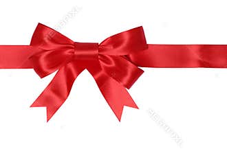 Red ribbon gift with bow for gifts on Christmas or Valentines da