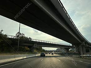 Amsterdam Highway Bridge Traffic Amstelveen Netherlands