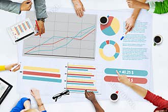 Business People Meeting Planning Analysis Statistics Brainstorming Concept