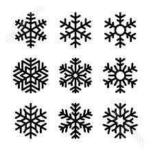 Snowflake Icons Set on White Background. Vector