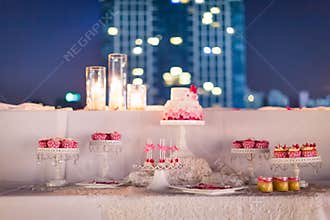 Wedding cake at night