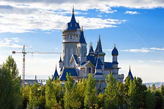 Disney castle construction
