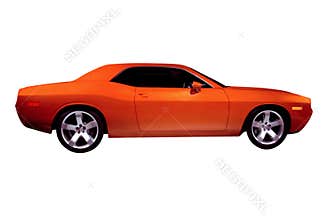 Orange Muscle Car