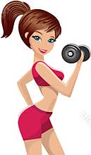 Fitness Girl Workout Isolated Weight