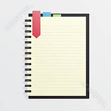Blank Notebook with Bookmark