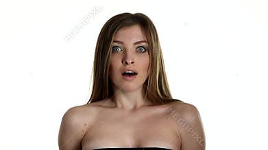 Woman different facial expressions