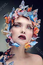 Bright makeup of the butterfly