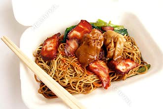 Chinese food, wonton noodles takeaway