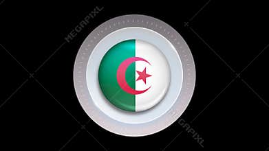 Algeria Flag Circular UI Button Target Animation for Web Interface and App Design