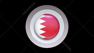 Bahrain Flag Circular UI Button Target Animation for Web Interface and App Design