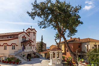 Pammegistoi Taxiarches Church, a historic Greek Orthodox church located in the Upper Town district of Thessaloniki, Greece.