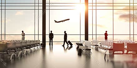 Airport with people