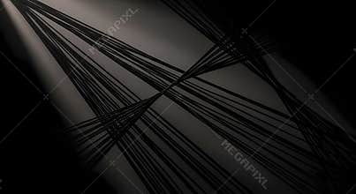 Dark gray tones emphasize the complex interweaving of numerous thin black lines