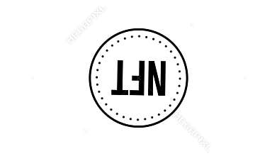 Simple motion graphic animation of a coin spinning with the inscription NFT